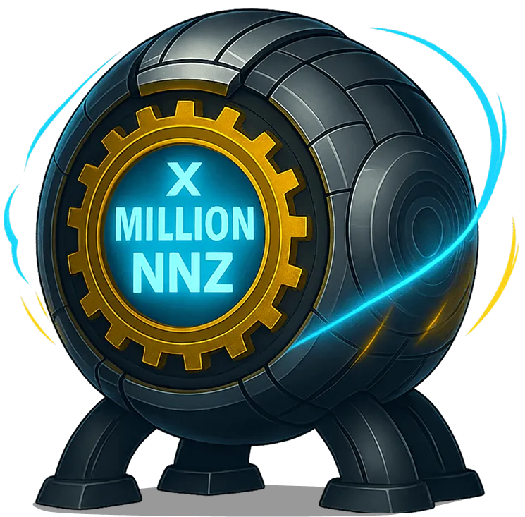 Beacon with the text X million nnz