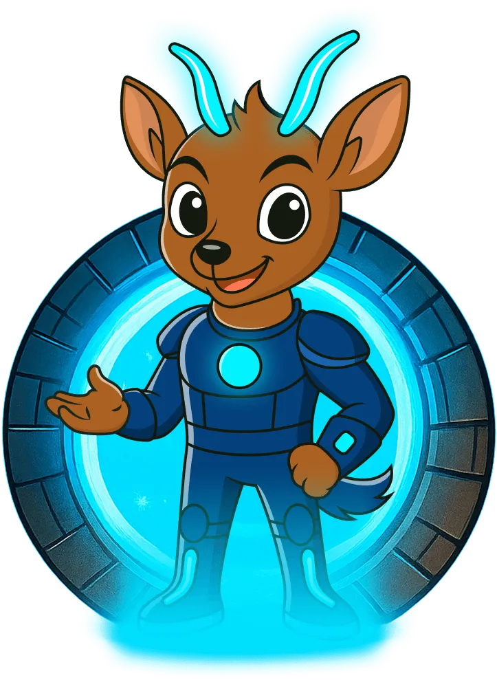 Deer going through a teleporter